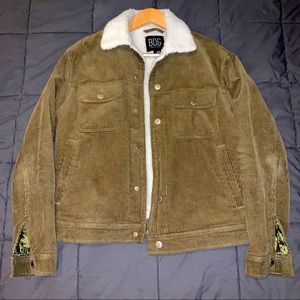 Green fleece-lined jacket
